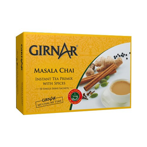 Girnar Masala Chai Instant Tea Premix with Spices - 10 Sachets x 14g -140g-