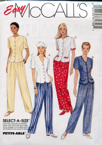 McCall's Easy Pattern 8175 Misses' Tops and Pull-On Pants Size G -20 22 24-