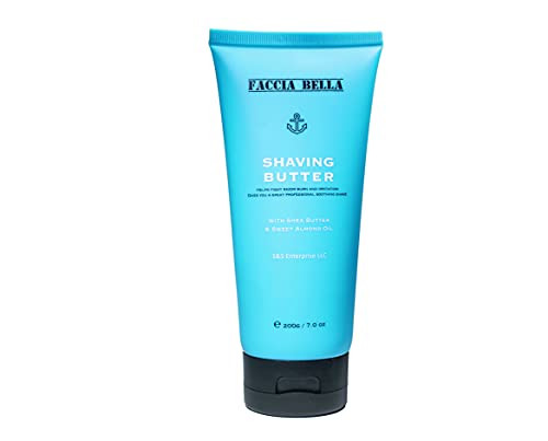 Faccia Bella Shaving Butter 7 fl oz Cream Lotion After Shave with Sweet Almond Oil