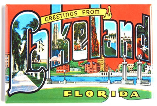 Greetings from Lakeland Florida Fridge Magnet -2.5 x 3.5 inches- style B