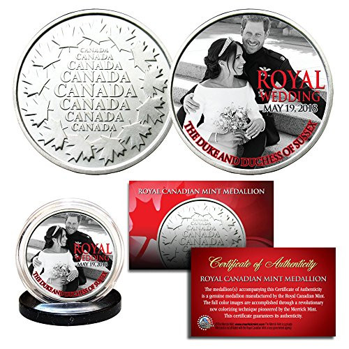 Prince Harry  and  Meghan Markle Official Palace Royal Wedding Portrait B-W RCM Coin