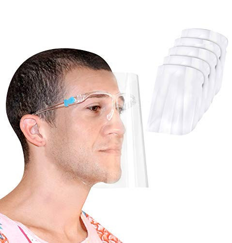 Face Shield Anti Fog Glasses with 5 Replacement Shields  Breathable  and  Lightweight Full Face Protection Safety  Ultra Clear Plastic Shields to Protect Eyes Nose Mouth
