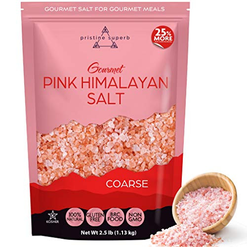 Pink Himalayan Salt Coarse Grain Grinder Reffil and Mill -2.5 Lb Bag- - ALL Natural Organic Compliant Kosher Certified Superior to Sea Salt - Gourmet Pure Crystal Nutrient Mineral Dense for Health Pink Himalayan Salt Coarse Grain Grinder Reffil and Mill -2.5 Lb Bag- - ALL Natural Organic Compliant Kosher Certified Superior to Sea Salt - Gourmet Pure Crystal Nutrient Mineral Dense for Health