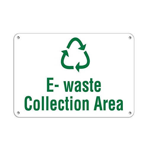 E Waste Collection Area Activity Sign Recycling Signs Label Vinyl Decal Sticker Kit OSHA Safety Label Compliance Signs 8"