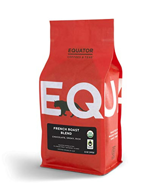 Equator Coffees & Teas French Roast, Roasted, Ground Coffee, Fair Trade & Organic, 12 Ounce bag