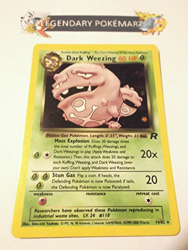 Pokemon Dark Weezing Holofoil - Team Rocket - 14 -Toy-