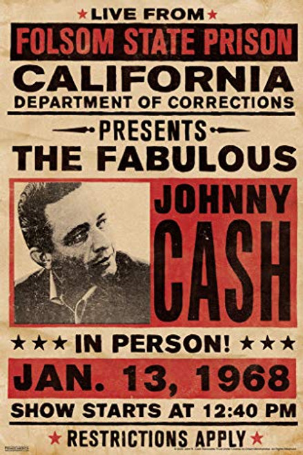 Pyramid America Johnny Cash Folsom State Prison Concert in Person Classic Retro Vintage Country Music Cool Wall Decor Art Print Poster 12x18 Pyramid America Johnny Cash Folsom State Prison Concert in Person Classic Retro Vintage Country Music Cool Wall Decor Art Print Poster 12x18