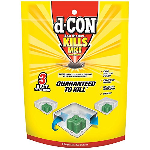 d-CON Disposable Corner Fit Mouse Poison Bait Station 3 Bait Stations