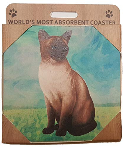 E and S Imports Ceramic Coaster - Siamese -1-