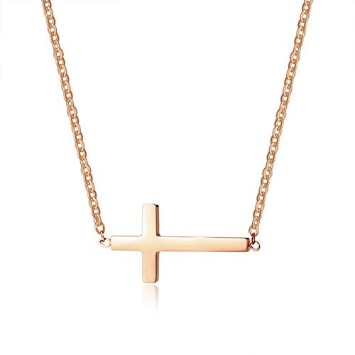 MOMOL Sideways Cross Necklace 18K Gold 