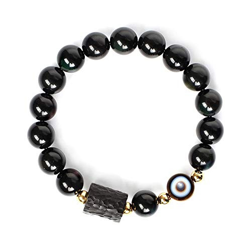 Feng Shui Black Obsidian Wealth Bracelet - 8MM 10MM Women Mens Bracelets Natural Black Obsidian Crystal Evil Eye Agate Bring Luck Prosperity Elastic Stretch Beaded Bracelet -10mm-obsidian?6.5" - 7"?- Feng Shui Black Obsidian Wealth Bracelet - 8MM 10MM Women Mens Bracelets Natural Black Obsidian Crystal Evil Eye Agate Bring Luck Prosperity Elastic Stretch Beaded Bracelet -10mm-obsidian?6.5" - 7"?-