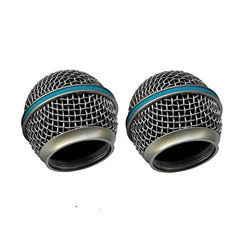 Bolymic 2 PCS Microphone Grille for Beta 58A Microphone Replacment Grille w Blue Ring