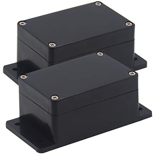 LuSumtly Project Box 2 Pcs Junction Boxes IP65 Waterproof Dustproof ABS Plastic DIY Electronic Case Electrical Power Cord Enclosure with Fixed Ear Black 3.94 x 2.68 x 1.97 inch-100x68x50mm-