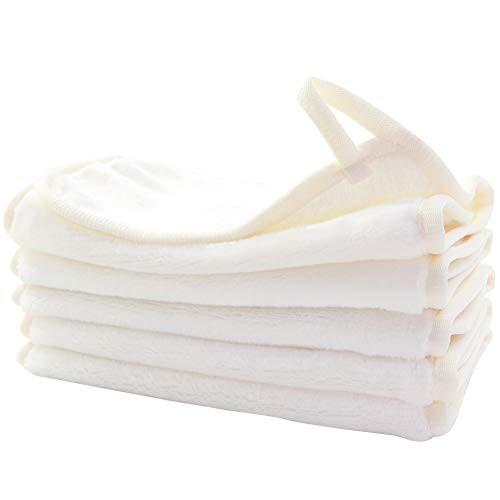 Nugilla Makeup Remover Cloth 5 Pack - Reusable Microfiber Cleansing Towel?Suitable for All Skin Types?Move Makeup Instantly Pure Colors?5 White?