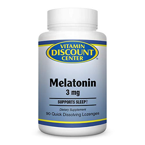 Vitamin Discount Center Melatonin 3 mg with Vitamin B6 Natural Cherry Flavor 90 Quick Dissolve Lozenges