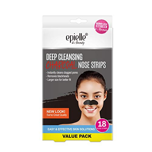 Epielle Deep Cleansing Pore Strips Nose Strips for Blackhead Removal with instant cleaning clogged pores -Charcoal 18ct-