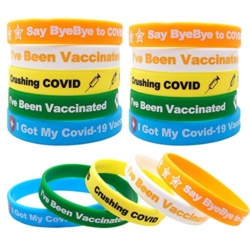30 Pack Covid Vaccinated Wristbands Silicone Vaccination Bracelets for COVID-19 Vaccine Support Covid Bands Covid Vaccinated ID for Science Doctor 30 Pack Covid Vaccinated Wristbands Silicone Vaccination Bracelets for COVID-19 Vaccine Support Covid Bands Covid Vaccinated ID for Science Doctor