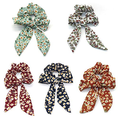 Yantu 5 Pcs Bowknot Hair Scrunchies Print Hair Scarf Floral Elastic Hair Bands Hair Ties Rope Ponytail Holder Hair Accessories for Women Girls Yantu 5 Pcs Bowknot Hair Scrunchies Print Hair Scarf Floral Elastic Hair Bands Hair Ties Rope Ponytail Holder Hair Accessories for Women Girls