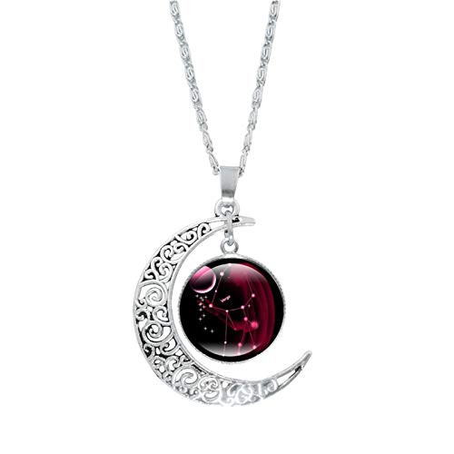 12 Constellation Moon Necklace Gifts Astrology Galaxy and Crescent Moon Glass Bead Pendant Necklace for Mom Present Women Her Girls -Virgo -Aug 23 - Sep 22-- 12 Constellation Moon Necklace Gifts Astrology Galaxy and Crescent Moon Glass Bead Pendant Necklace for Mom Present Women Her Girls -Virgo -Aug 23 - Sep 22--