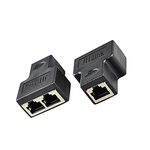 RJ45 Ethernet Splitter Ethernet Cable Splitter 1 to 2 Interface Ethernet Cable LAN Network Splitter for Cat5 Cat5e Cat6 Cat7.