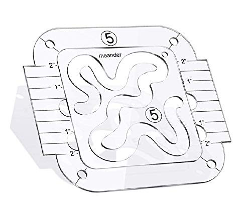 Free Motion Quilting Template Meander Template with Quilting Frame for Domestic Sewing Machine