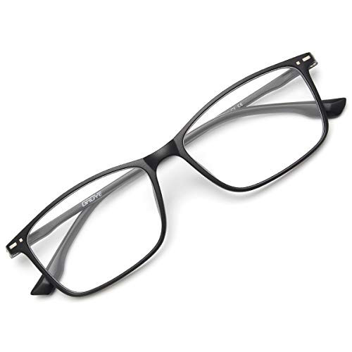 Gaoye Blue Light Blocking Glasses Women Men Fashion Computer Gaming Eye-glasses Anti UV Nerd Square Fake FramesMatte Black-