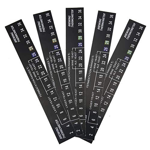 Felenny Strip Thermometer Brewing Thermometer Strip Aquarium Thermometer for Fermenting Brewing Wine Beer or Aquariums 5PCS