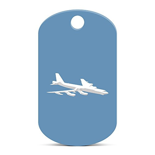 fagraphix B-52 Stratofortress Keychain GI Dog Tag Engraved Bomber b52 V1 Light Blue