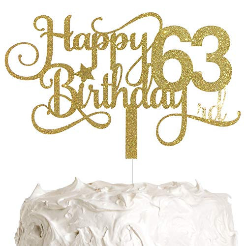 ALPHA K GG 63rd Birthday Cake Topper Happy 63rd Birthday Cake Topper 63rd Birthday Party