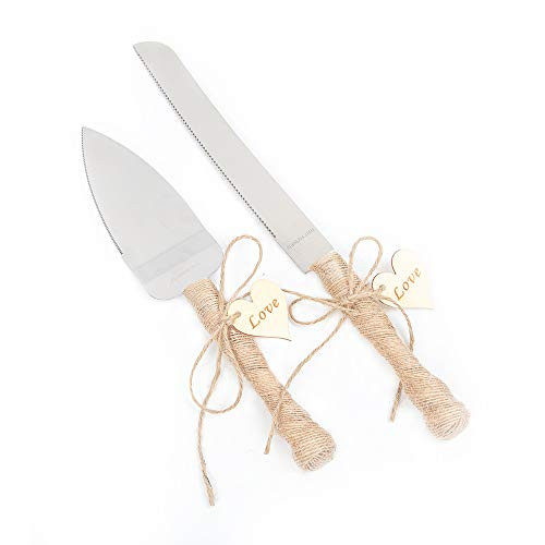 Rustic Love Sign Wedding Cake Knife and Server Set,Wedding Cake Knife Serveing,Rustic Wedding Cake Knife Set for Parties Weddings Anniversaries Birthdays (love)