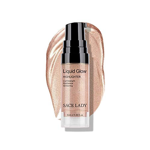 SACE LADY Liquid Highlighter Makeup Shimmer and Shine Ultra-Smooth Radiant Illuminator For Face Cheekbone Body Glow Bronzer Glitter Illuminating Highlighters Makeups 0.2Fl Oz