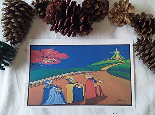 Flor de Maga Greetings Card with envelope 5 1-2" x 8 1-2"Reyes Magos de Puerto Rico"
