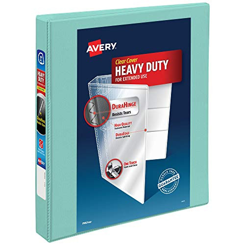 Avery Heavy-Duty 3 Ring Binder 1 Inch Slant Rings Mint View Binder -79270-