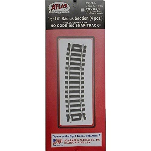 Code 100 Nickel Silver 1-2-18" Radius Snap-Track HO Scale Atlas Trains