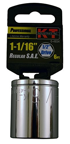K-T Industries 0-4934 1-2" Drive x 1-1-16" 6-Point Regular Socket