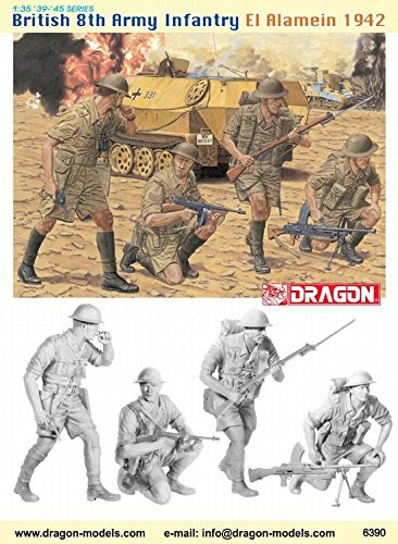 Dragon Models 1/35 British 8th Army Infantry, El Alamein 1942 (4 Figure Set) Dragon Model Kits