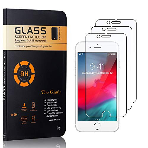 The Grafu Screen Protector for iPhone 8 - iPhone 7 Ultra Thin Tempered Glass Screen Protector 9H Hardness Screen Protector Compatible with iPhone 8 - iPhone 7 3 Pack