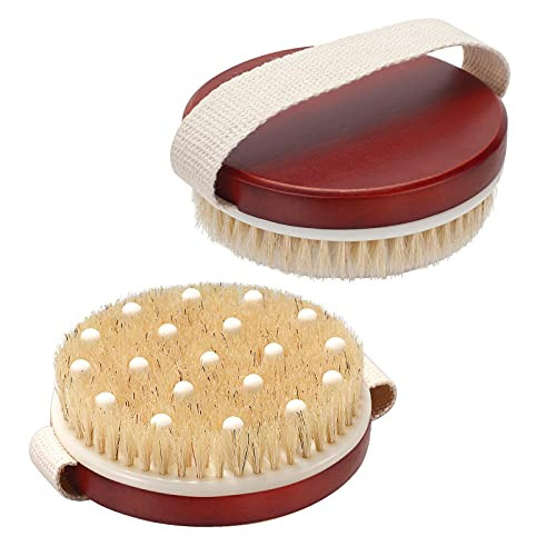 AmazerBath Body Brush 2 Pack Natural Bristle Dry Brushing Body Brush for Showering Dry Skin Exfoliator for Cellulite and Lymphatic Exfoliating Body Scrub For Massage Body Skin Mahogany AmazerBath Body Brush 2 Pack Natural Bristle Dry Brushing Body Brush for Showering Dry Skin Exfoliator for Cellulite and Lymphatic Exfoliating Body Scrub For Massage Body Skin Mahogany