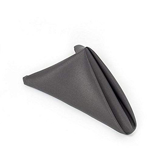 LinenTablecloth 17 in. Polyester Napkins Charcoal -1 Dozen-