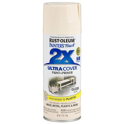 Rust-Oleum 2x Ultra Cover Spray Paint Indoor / Outdoor Ivory Gloss 12 Oz