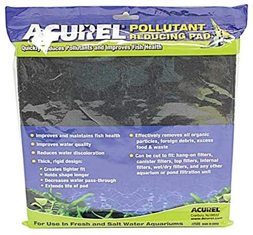 Acurel LLC Pollutant Reducing Media Pad Aquarium and Pond Filter Accessory 10-Inch by 18-Inch