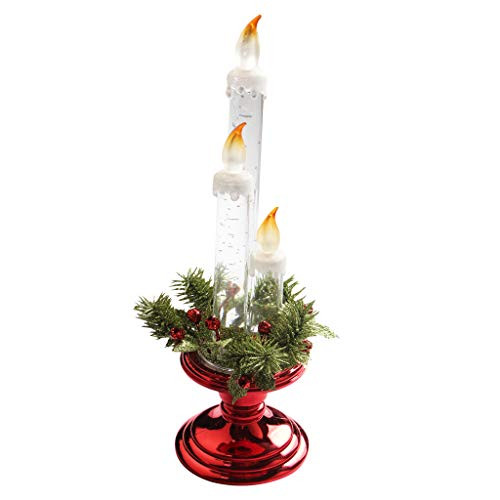KAKIBLIN Battery Powered Candlesticks with 3 Candles, Christmas Flickering Led Candle Lights Flameless Taper Candle, Red KAKIBLIN Battery Powered Candlesticks with 3 Candles, Christmas Flickering Led Candle Lights Flameless Taper Candle, Red