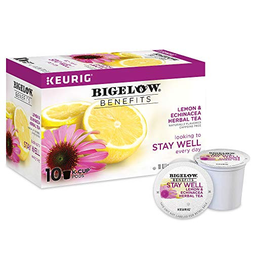 Bigelow Tea Benefits Stay Well Lemon and Echinacea Herbal Tea Keurig K-Cup Pods Box of 10 Caffeine Free Bigelow Tea Benefits Stay Well Lemon and Echinacea Herbal Tea Keurig K-Cup Pods Box of 10 Caffeine Free