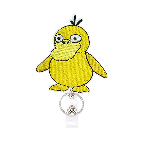 Funny Duck Badge Reels Retractable with Alligator Clip and Key Ring 24 inches Thick Pull Cord