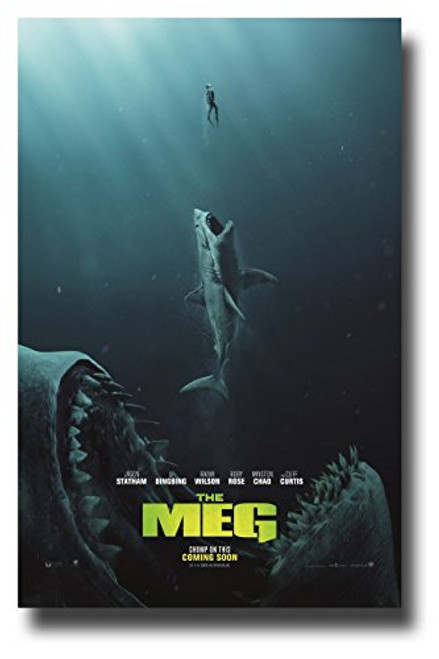 The Meg Poster Movie Promo 2018 11 x 17 inches Megalodon Bites The Meg Poster Movie Promo 2018 11 x 17 inches Megalodon Bites