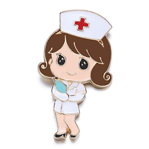 HANRESHE Comic Nurse Brooch Doctors Nurse Medical Vintage Jewelry Gold Lapel Pin Badge Metal Cute Enamel Pins Brooches Women Gift HANRESHE Comic Nurse Brooch Doctors Nurse Medical Vintage Jewelry Gold Lapel Pin Badge Metal Cute Enamel Pins Brooches Women Gift