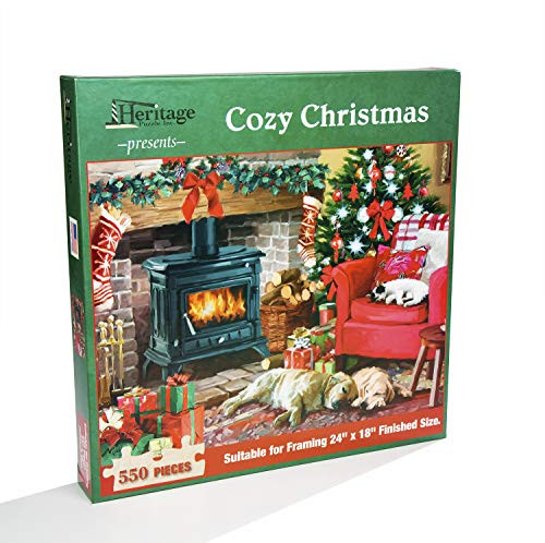 Heritage Puzzle Presents- Cozy Christmas - 550 Pieces - 24-in x 18-in Finished Size