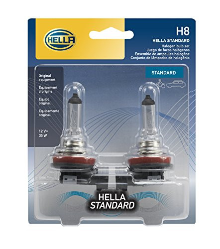 HELLA H8TB Standard-35W Standard Halogen H8 Bulbs, 12 V, 35W 2 Pack