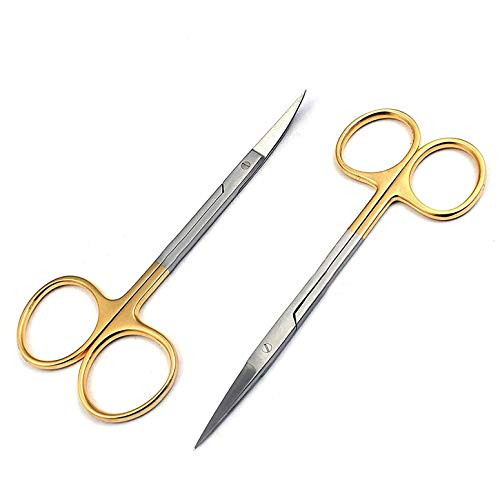 LAJA Imports 2 O.R Grade Iris Scissors 4.5" Str pluscvd German Grade Stainless Steel Instruments