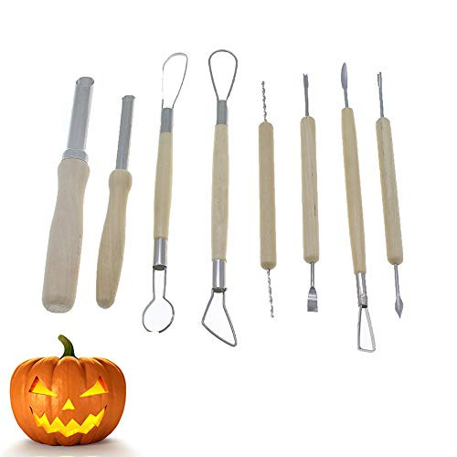 8PCS Halloween Professional Pumpkin Carving Kit Tools Heavy Duty Stainless Steel Carving Tools DIY Halloween Jack-o-Lantern for Halloween Decorations